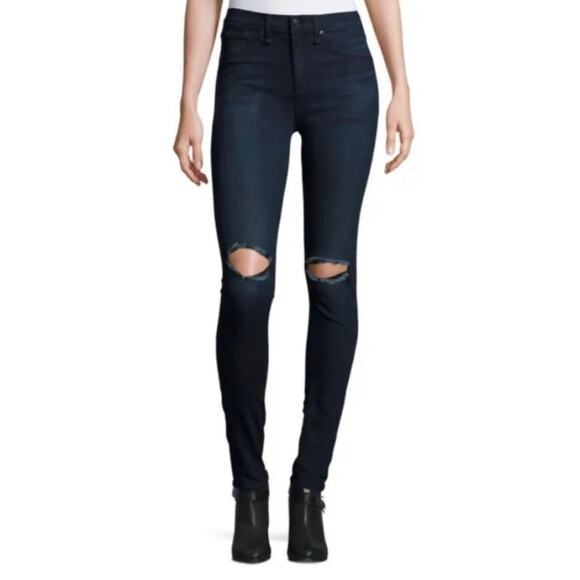 Rag and Bone Mojave 10 Inch Skinny Jeans Dark Blue Wash Size 27 Raw Hems - Picture 2 of 13